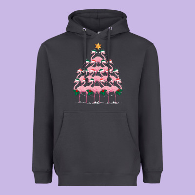 Christmas Tree Flamingo Heavyweight Hoodie Designed By Bettercallsaul
