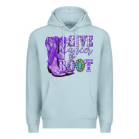 Blue Mist Give Cancer the boot purple ribbon Premium Hoodie - NancyCooperArtShop