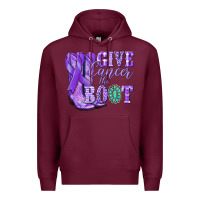 Burgundy Give Cancer the boot purple ribbon Premium Hoodie - NancyCooperArtShop