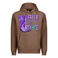 Chestnut Give Cancer the boot purple ribbon Premium Hoodie - NancyCooperArtShop