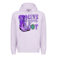 Lilac Give Cancer the boot purple ribbon Premium Hoodie - NancyCooperArtShop