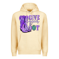 Pina Colada Give Cancer the boot purple ribbon Premium Hoodie - NancyCooperArtShop