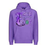 Purple Give Cancer the boot purple ribbon Premium Hoodie - NancyCooperArtShop
