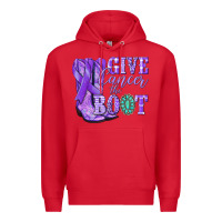 Red Give Cancer the boot purple ribbon Premium Hoodie - NancyCooperArtShop