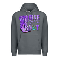 Rock Give Cancer the boot purple ribbon Premium Hoodie - NancyCooperArtShop