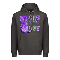 Smoke Give Cancer the boot purple ribbon Premium Hoodie - NancyCooperArtShop