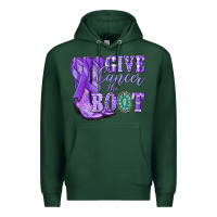 Sports Green Give Cancer the boot purple ribbon Premium Hoodie - NancyCooperArtShop