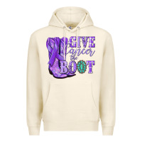 Tofu Give Cancer the boot purple ribbon Premium Hoodie - NancyCooperArtShop