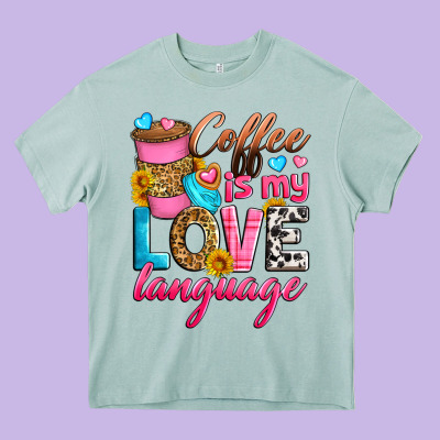 Coffee Is My Love Language Heavy Core Tee Designed By Zillion Design Studio