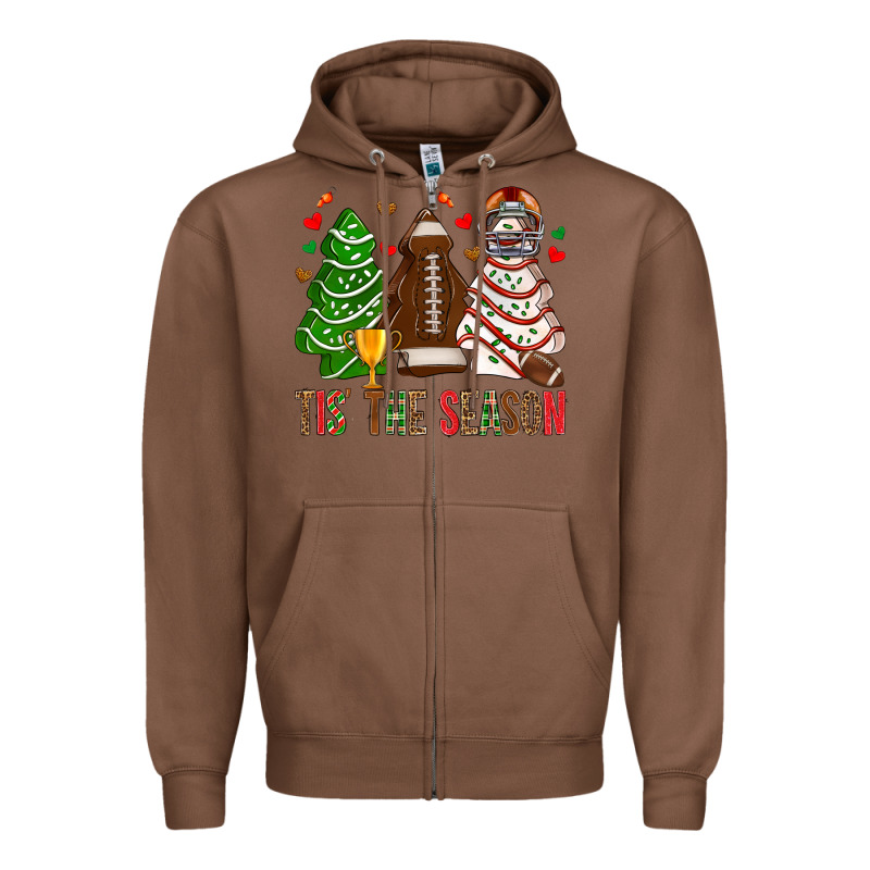Tis' The Season American Football Christmas Cakes Bbs Zipper Hoodie by BundleAndBundleShop | Teevron