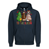 Navy tis' the season american football christmas cakes bbs Zipper Hoodie - BundleAndBundleShop