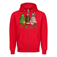 Red tis' the season american football christmas cakes bbs Zipper Hoodie - BundleAndBundleShop