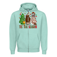 Seafoam tis' the season american football christmas cakes bbs Zipper Hoodie - BundleAndBundleShop