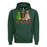 Sports Green tis' the season american football christmas cakes bbs Zipper Hoodie - BundleAndBundleShop