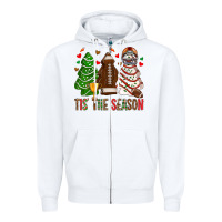White tis' the season american football christmas cakes bbs Zipper Hoodie - BundleAndBundleShop