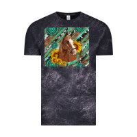 Western Horse With Gemstone And Sunflower Vintage Tee | Teevron