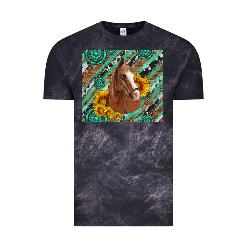 Western Horse With Gemstone And Sunflower Vintage Tee by Artiststas | Teevron
