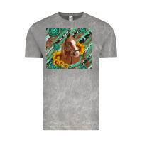 Cloud Rock western horse with gemstone and sunflower Vintage Tee - Artiststas