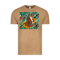 Vintage Camel western horse with gemstone and sunflower Vintage Tee - Artiststas