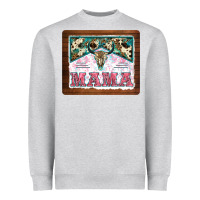 Heather Grey western bull skull mama mousepad Heavyweight Sweatshirt - BarkalooDesign