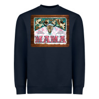 Navy western bull skull mama mousepad Heavyweight Sweatshirt - BarkalooDesign