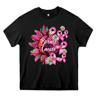 Black breast cancer sunflower Heavy Core Tee - BarkalooDesign