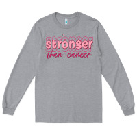 Heather Grey stronger than cancer Long Sleeve Tee - MaliasSmallBusiness