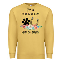 Antique Gold I'm A Dog & Horse Kind Of Queen Pet Lover Owner Premium Sweatshirt - Bettercallsaul