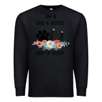 Black I'm A Dog & Horse Kind Of Queen Pet Lover Owner Premium Sweatshirt - Bettercallsaul