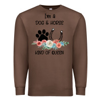 Chestnut I'm A Dog & Horse Kind Of Queen Pet Lover Owner Premium Sweatshirt - Bettercallsaul