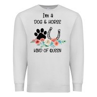I'm A Dog & Horse Kind Of Queen Pet Lover Owner Premium Sweatshirt | Teevron