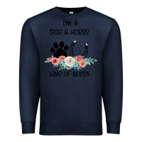 Navy I'm A Dog & Horse Kind Of Queen Pet Lover Owner Premium Sweatshirt - Bettercallsaul