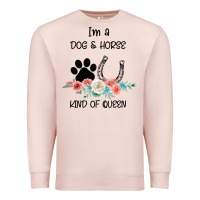 Pale Pink I'm A Dog & Horse Kind Of Queen Pet Lover Owner Premium Sweatshirt - Bettercallsaul