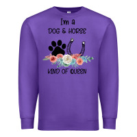 Purple I'm A Dog & Horse Kind Of Queen Pet Lover Owner Premium Sweatshirt - Bettercallsaul