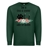 Sports Green I'm A Dog & Horse Kind Of Queen Pet Lover Owner Premium Sweatshirt - Bettercallsaul
