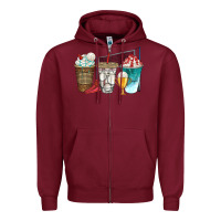 Burgundy western volleyball coffee cups bbs Zipper Hoodie - BundleAndBundleShop