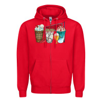 Red western volleyball coffee cups bbs Zipper Hoodie - BundleAndBundleShop