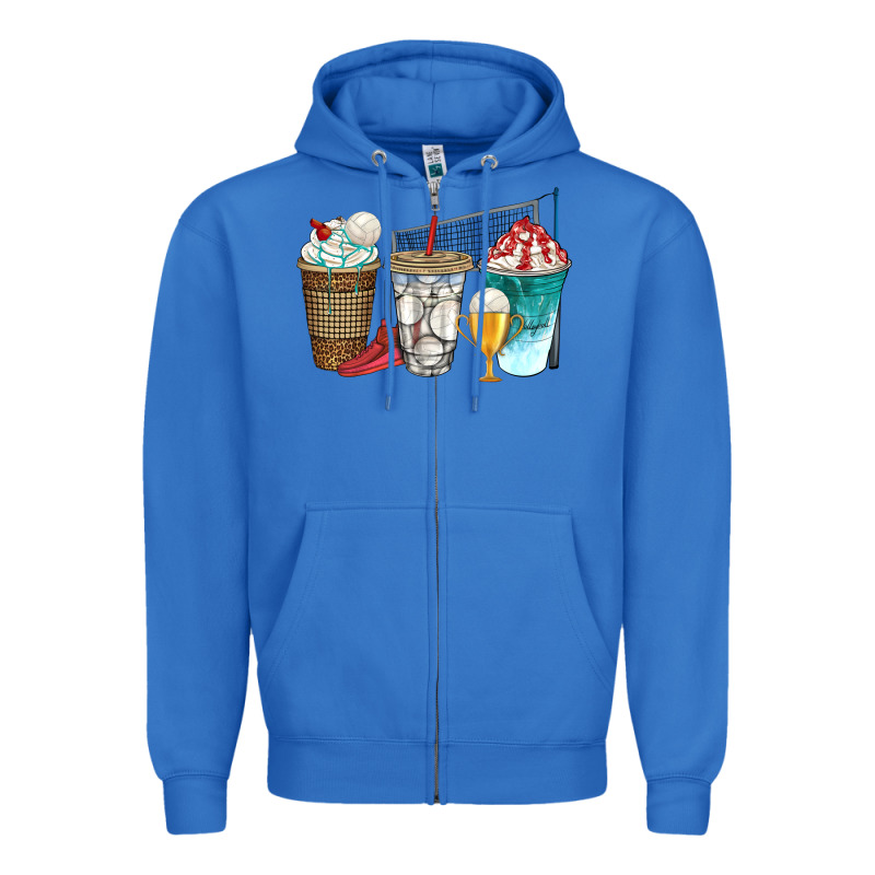 Western Volleyball Coffee Cups Bbs Zipper Hoodie by BundleAndBundleShop | Teevron