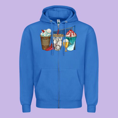 Western Volleyball Coffee Cups Bbs Zipper Hoodie Designed By Bundleandbundleshop