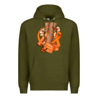 Army Green Kidney Cancer diva orange ribbon Premium Hoodie - NancyCooperArtShop