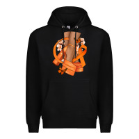 Black Kidney Cancer diva orange ribbon Premium Hoodie - NancyCooperArtShop
