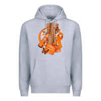 Heather Grey Kidney Cancer diva orange ribbon Premium Hoodie - NancyCooperArtShop