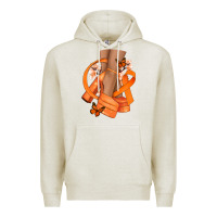 Oatmeal Heather Kidney Cancer diva orange ribbon Premium Hoodie - NancyCooperArtShop