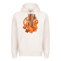 Pale Pink Kidney Cancer diva orange ribbon Premium Hoodie - NancyCooperArtShop