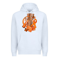 White Kidney Cancer diva orange ribbon Premium Hoodie - NancyCooperArtShop
