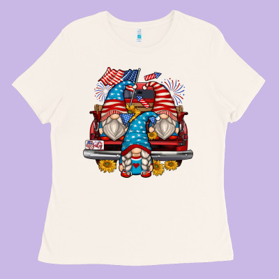 4th Of July Gnomes Farm Truck Ladies Tee Designed By Zillion Design Studio