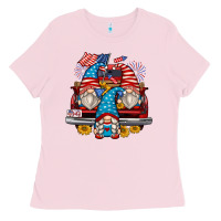 Bubblegum Pink 4th of july gnomes farm truck Ladies Tee - Zillion Design Studio