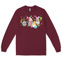 Burgundy easter gnomies Long Sleeve Tee - MaliasSmallBusiness
