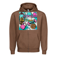 Chestnut gym hair don't care clasp and water bottle with glitter seamless patte Zipper Hoodie - BundleAndBundleShop