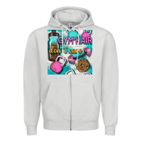 Dove Grey gym hair don't care clasp and water bottle with glitter seamless patte Zipper Hoodie - BundleAndBundleShop